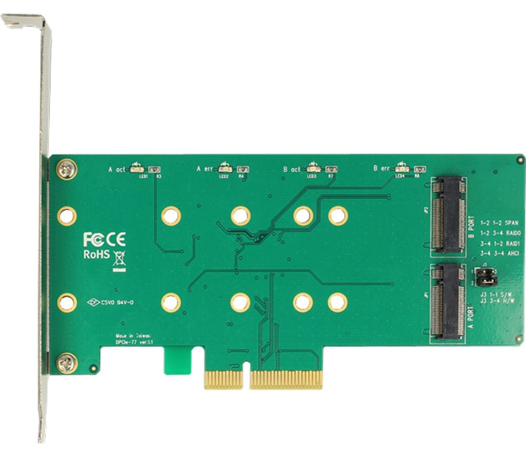 DeLOCK PCIe x1 > 2 x M.2 Key B, Serial ATA-Controller