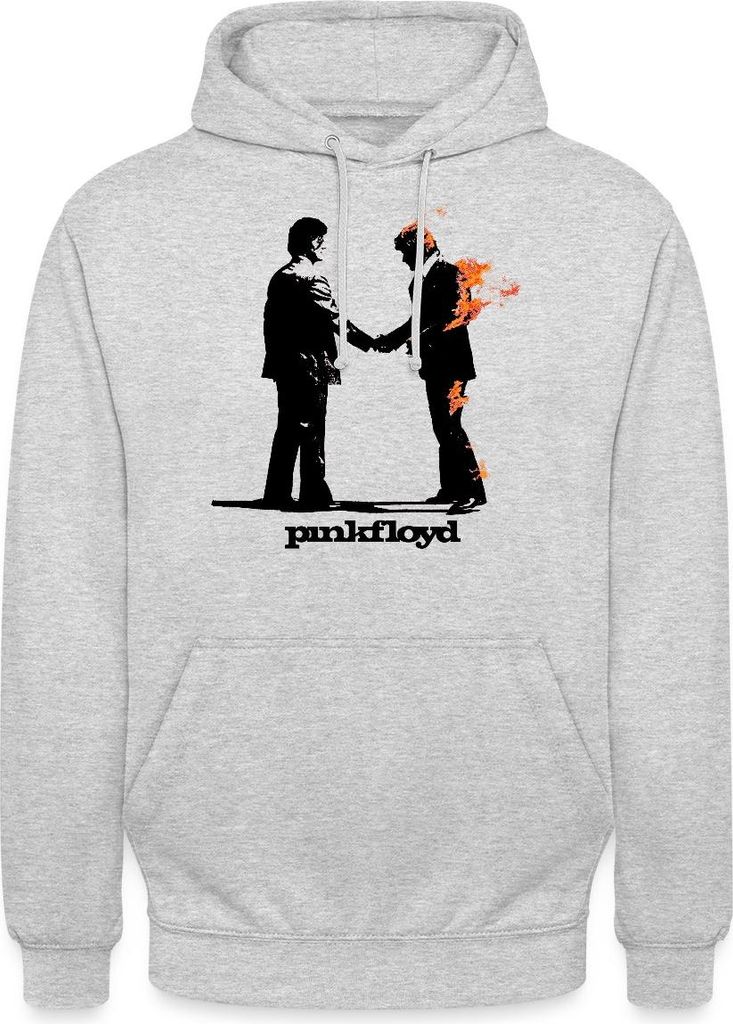 Spreadshirt Pink Floyd Album Cover Und Logo Uni Hoodie, XL, Hellgrau meliert