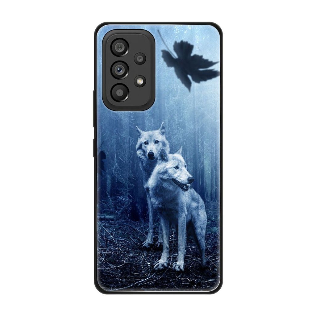 König Design Hülle kompatibel mit Samsung Galaxy A53 5G Kunststoff Soft Handyhülle - Handy Case Wölfe