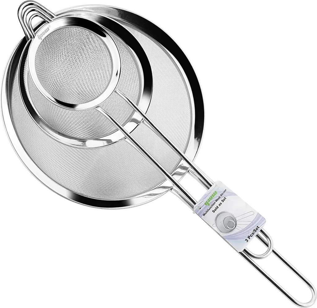 Passoire de cuisine inox à mailles fines avec poignée ergonomique 20cm