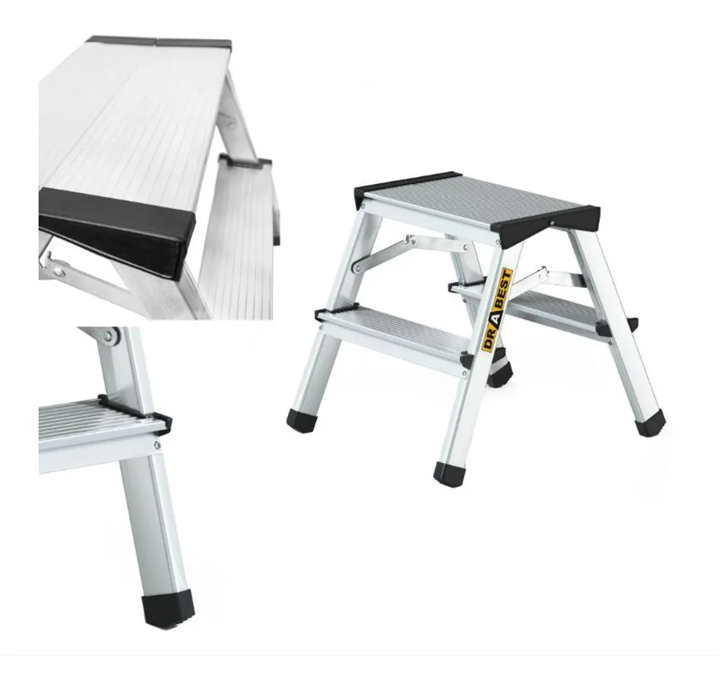 Drabest Échelle Domestique en Aluminium 2x2 Marches Pliable et Légère