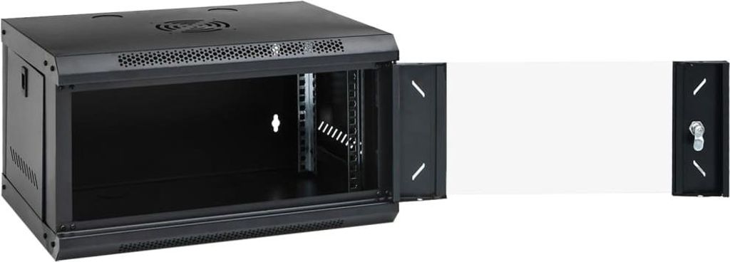 vidaXL 6HE Wandmontierter Netzwerkschrank 19" IP20 53x40x30 cm