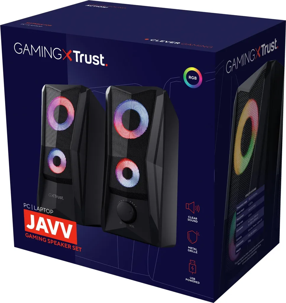 Haut-parleurs Gaming pour Ordinateur Portable Trust GXT606B Javv RGB