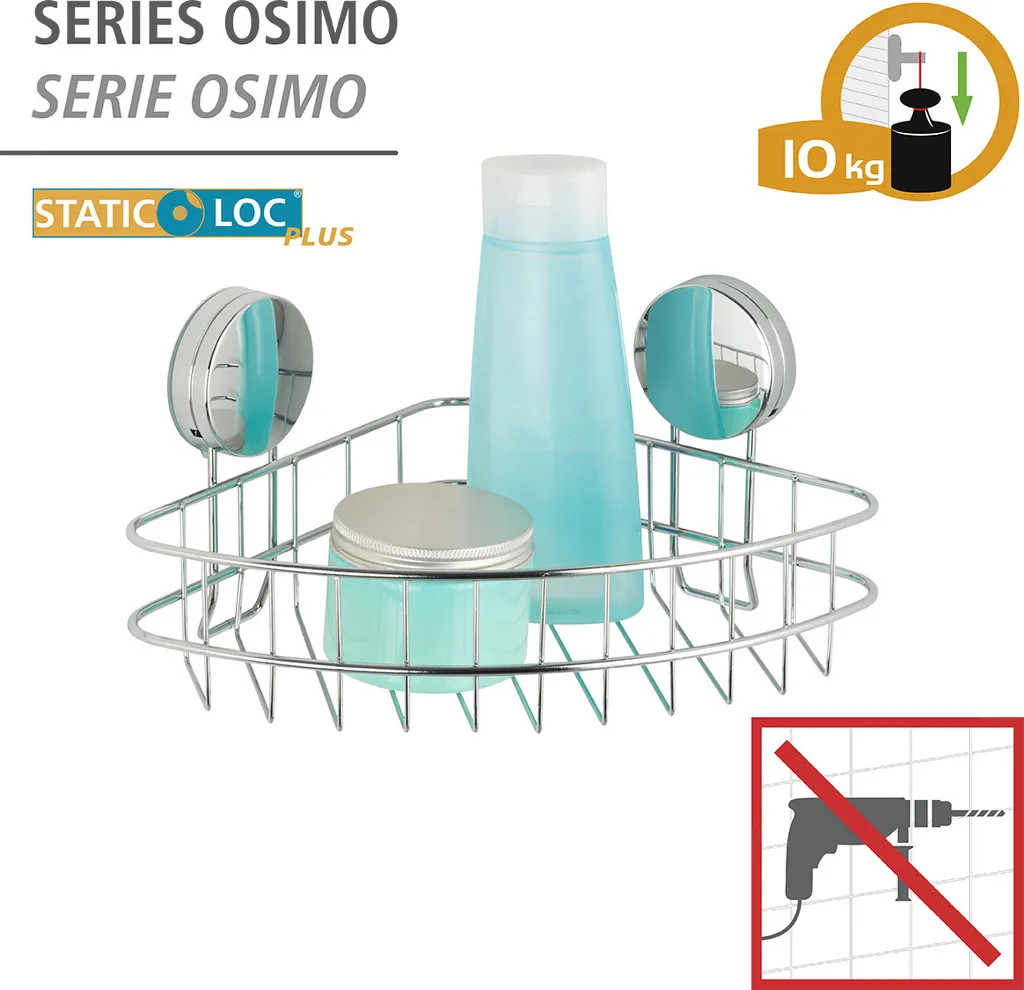 Étagère de douche d'angle Osimo Static-Loc® Plus - Rangement sans trou - 2