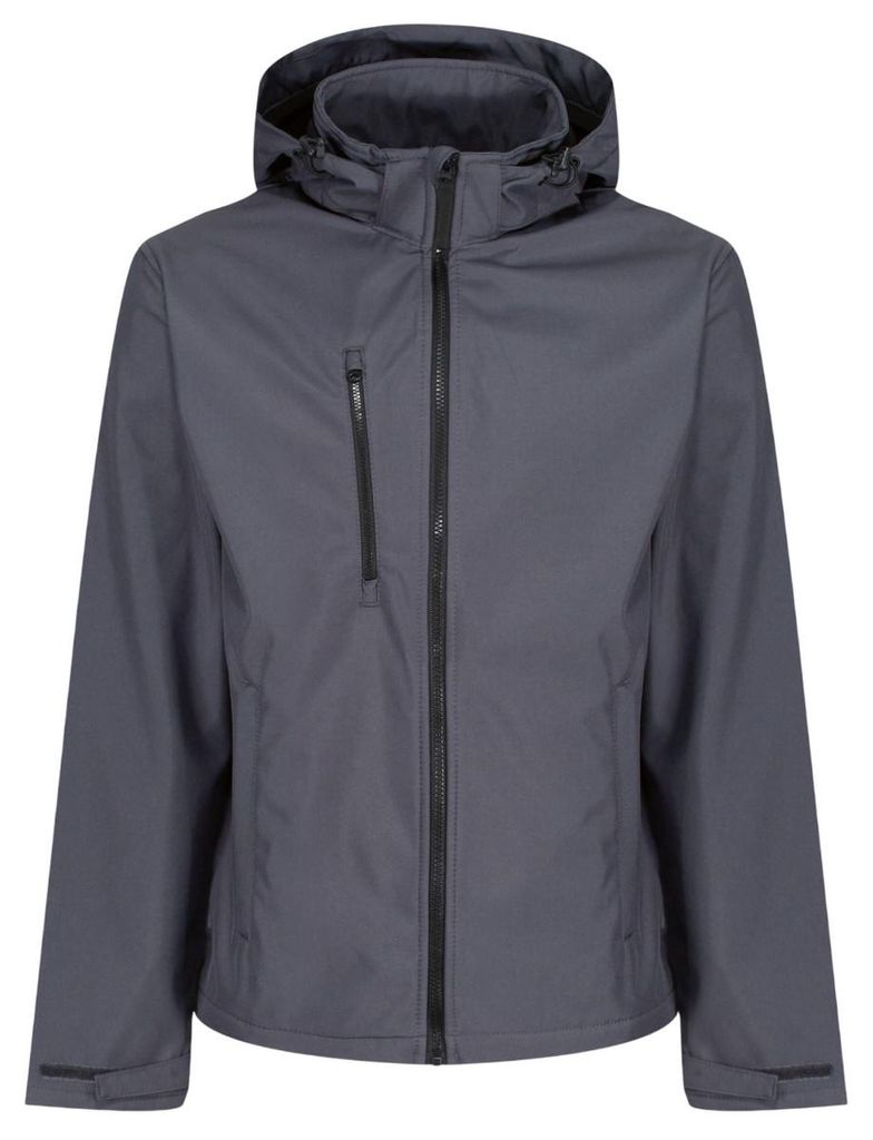 Regatta Professional - "Venturer" Kapuzenjacke für Herren, 3 Lagen, Softshell BC7405 (XL) (Mittelgrau/Schwarz)