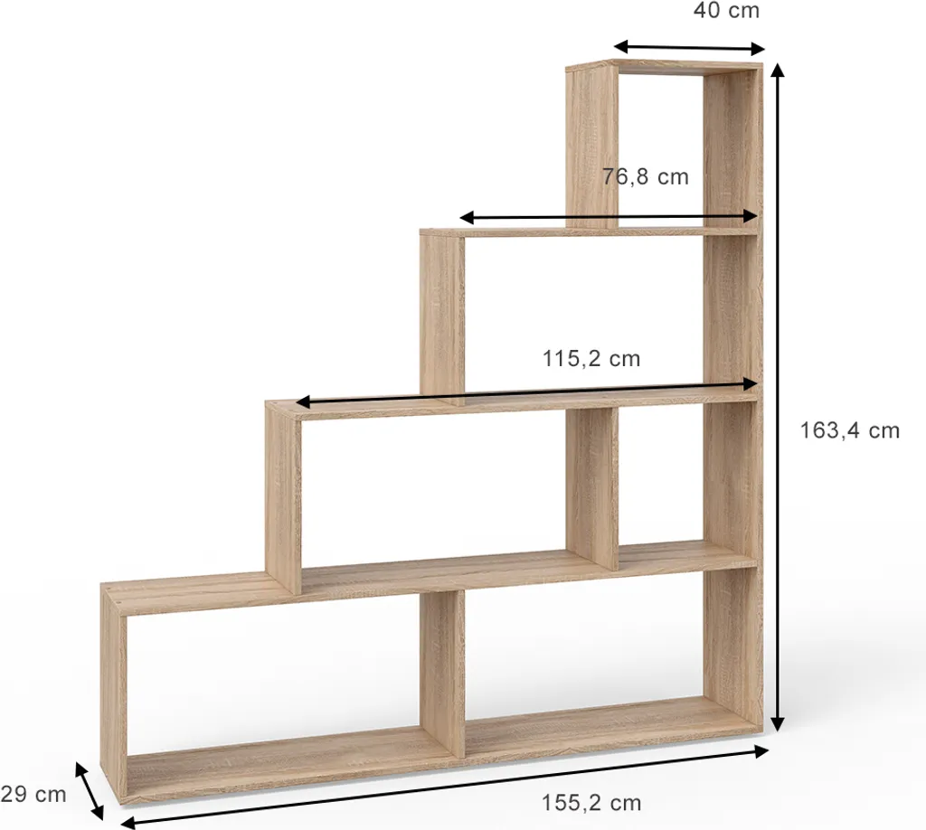 Étagère Vicco Sonoma 163x155cm Modèle 34597 Bibliothèque Design Robuste - 3