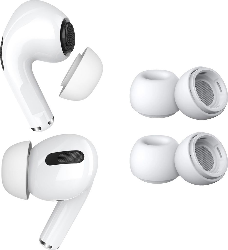 MMOBIEL 2 Paar Ersatz-Ohrstöpsel für AirPods Pro - Silikon Ohrstöpsel Spitzen S – Weiß