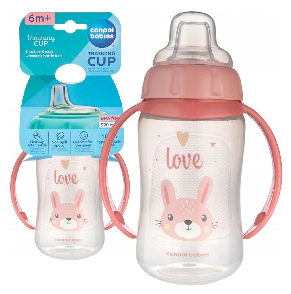 Canpol Babies | Trinkbecher 320ml - Rosa - Mit weichem Produktbild 