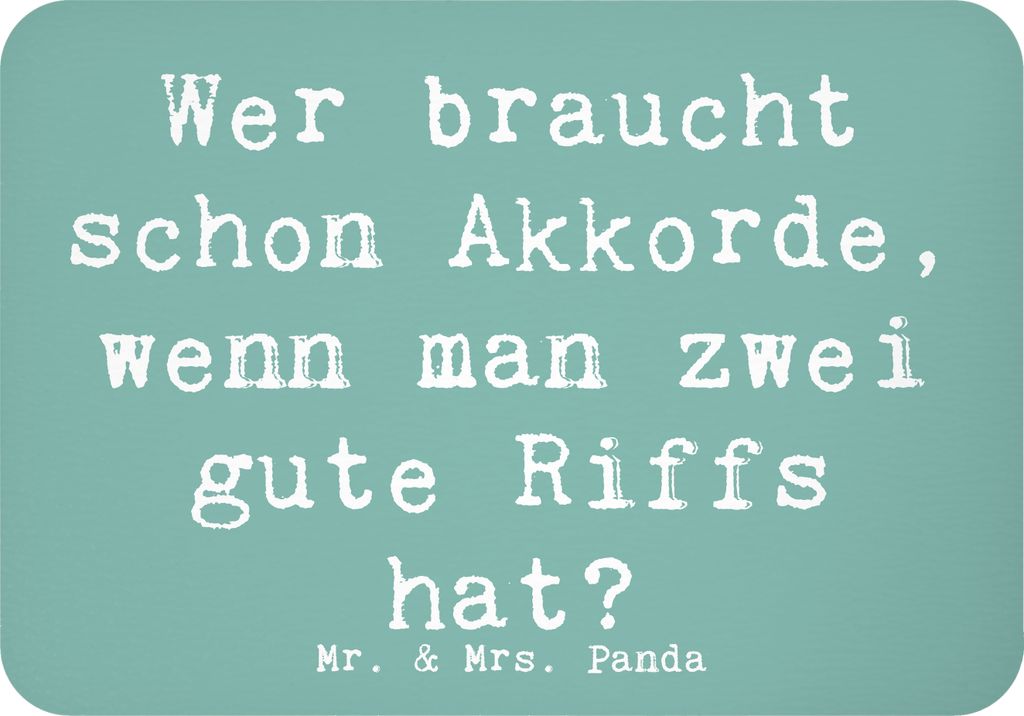 Mr. & Mrs. Panda Magnet Spruch E-Gitarre Zwei Riffs - Meeresbrise - Geschenk, haftmagnet, zettelhalter, holzmagnet, Musiker, Lernen, Kühlschrankma...