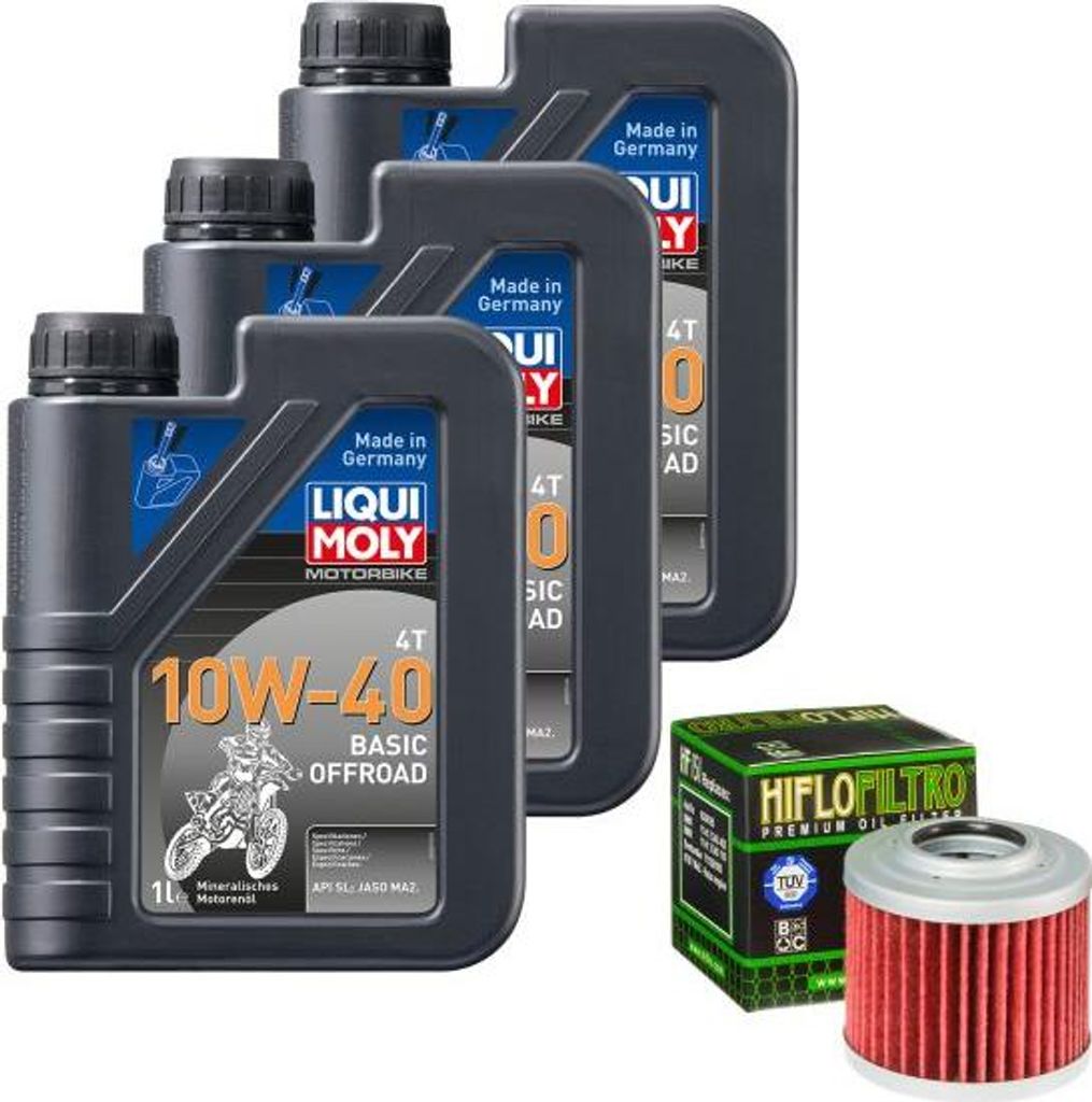 Wartungs-Set für BMW F 650 GS Dakar R13 2002 LIQUI MOLY 10W-40 Off. 3L + HiFlo Ölfilter HF151