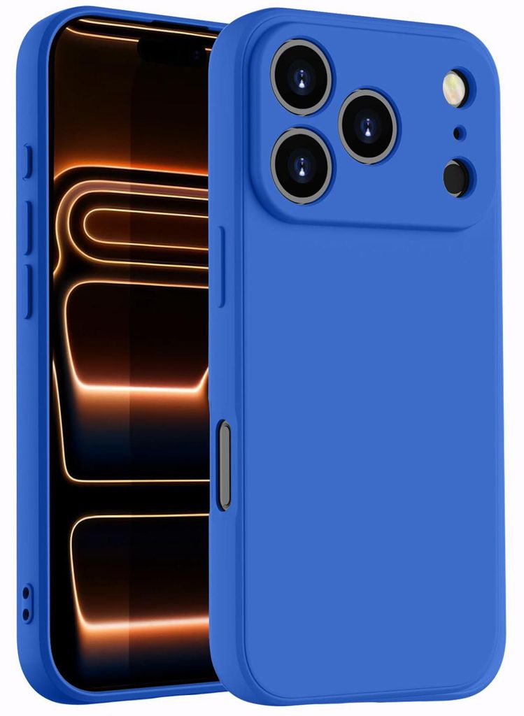 Hülle für iPhone 17 Pro, Slim Liquid Silikon Gel Gummi Stoßfest Schutzhülle Dunkelblau