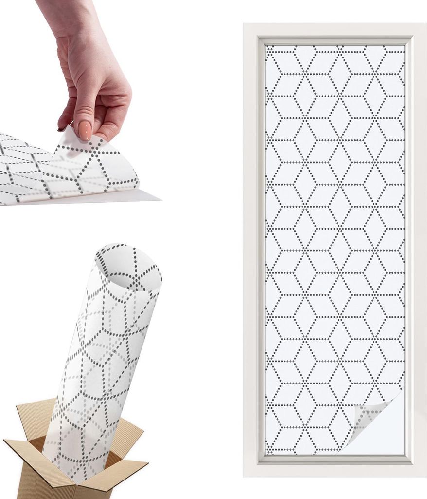 Buntglasfolie für Fenster – 146x50 cm – Stained-Glass-Fensterfolie, dekorativ & blickdicht – Selbstklebende Glasdekorfolie im Buntglas-Desig...