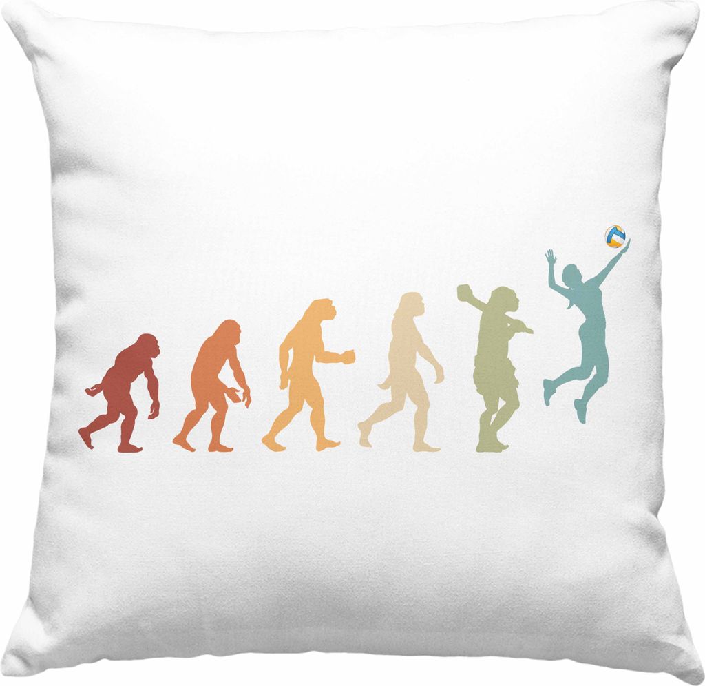 Trendation - Volleyball Geschenk Deko-Kissen mit Füllung 40x40 Evolution Coach Herren Mädchen Kaffee Zubehör Volleyball-Spieler Spielerin (Rosa)