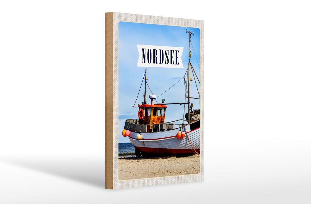 Holzschild Reise 20x30cm Nordsee Strand Reise Schiff Meer Produktbild 