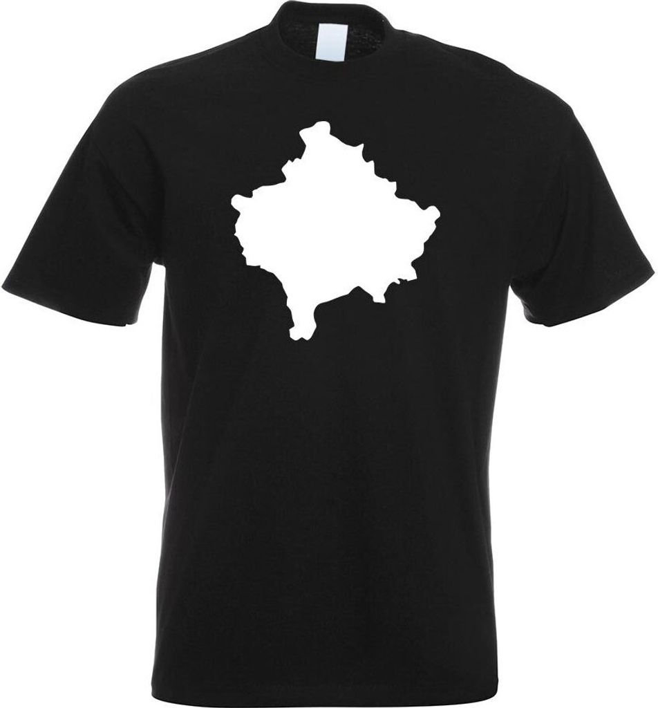 Kiwistar - T-Shirt - schwarz - Kosovo Umriss Kontur Herren Funshirt Bedruckt Design Sprüche Spruch Motive - mit Motiv Bedruckt - Funshirt Design -...