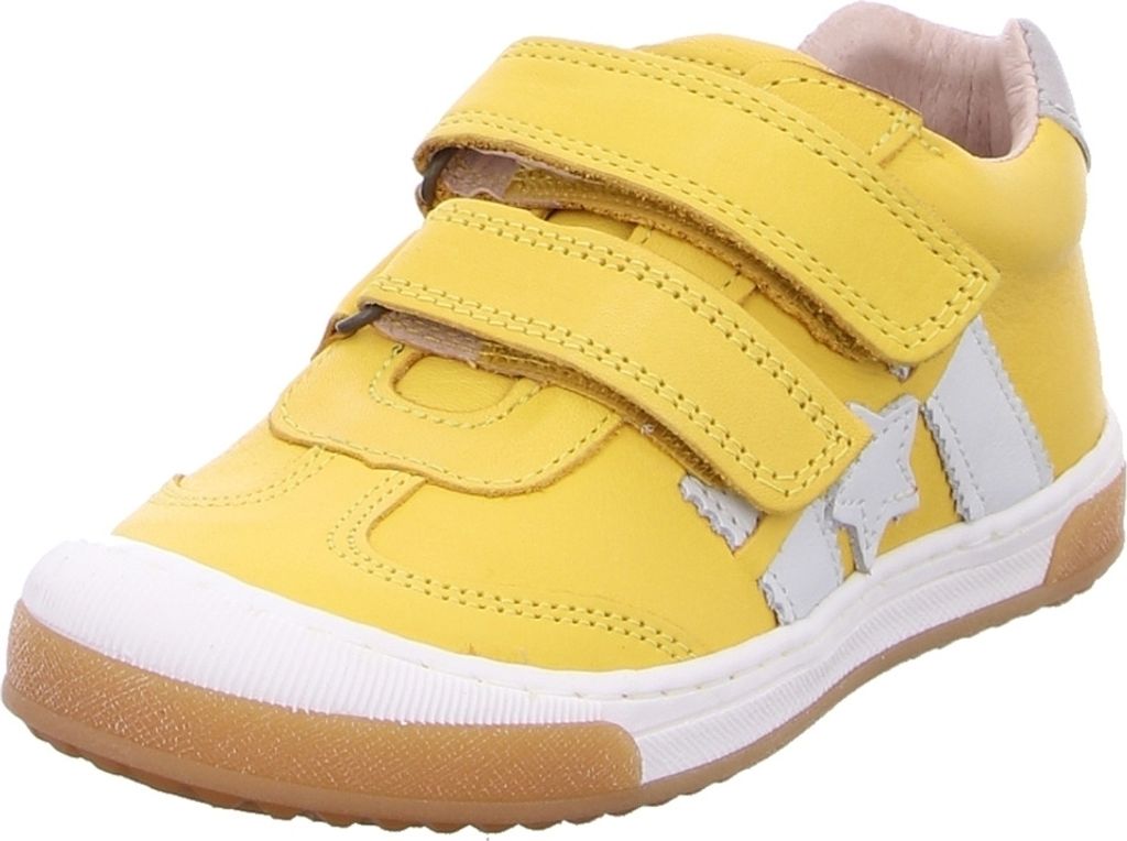 Bisgaard Kinder Sneakers Johan aus Leder mit Klettverschluss Gelb Größe 33