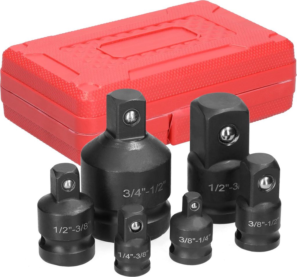 6-teiliges Set mit Antriebs-Steckschlüsseladaptern, Reduzierstücken und Druckluft-Schlagschrauber-Adaptern šC Handwerkzeugset und Reparaturwerkz...