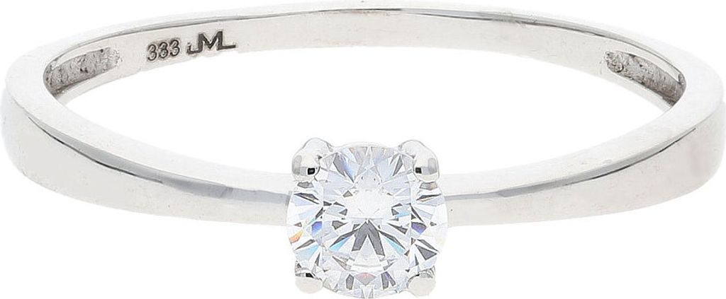 Solitär Ring 333 Weißgold synth Zirkonia JL39-07-0390 JuwelmaLux Größe 56