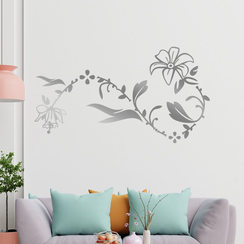 Blumen -Ranken Wandtattoo in 6 Größen - Wandaufkleber Wall Sticker - Dekoration, Küche, Wohnzimmer, Schlafzimmer, Badezimmer