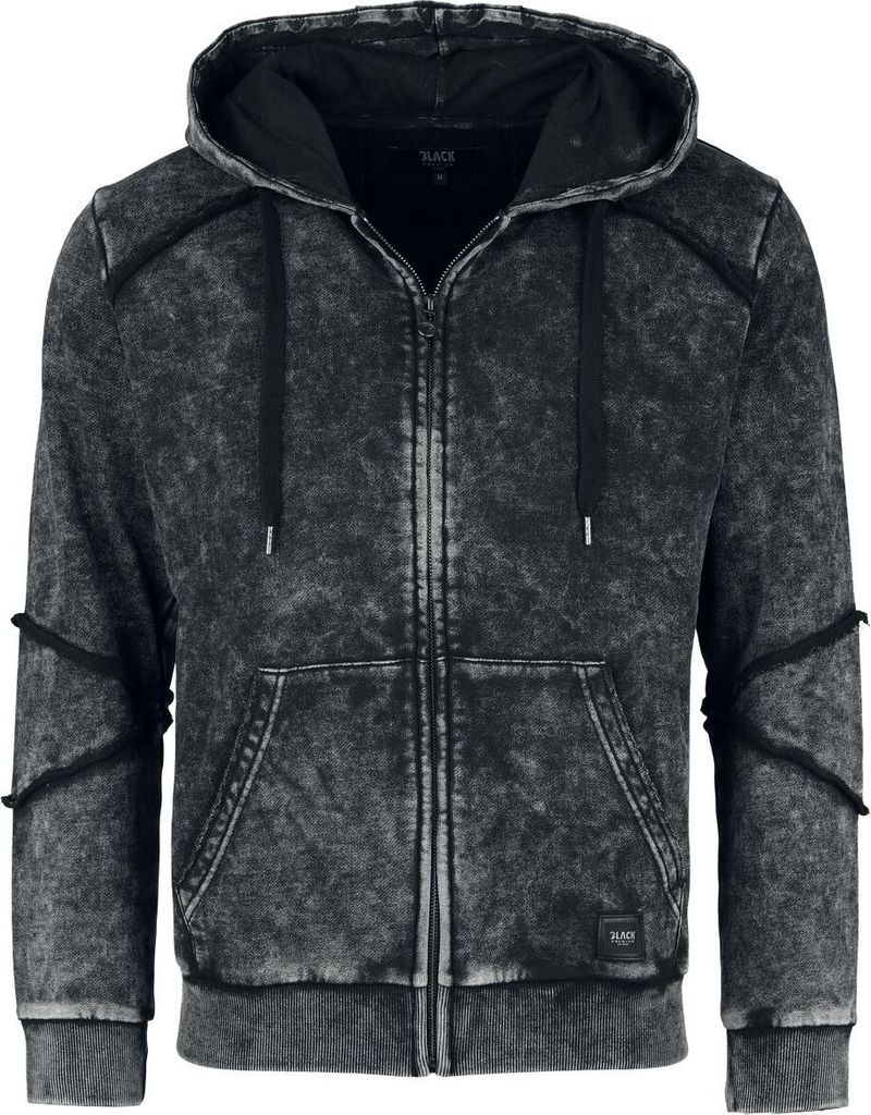 Black Premium by EMP Herren schwarze Kapuzenjacke im Used-Look XXL
