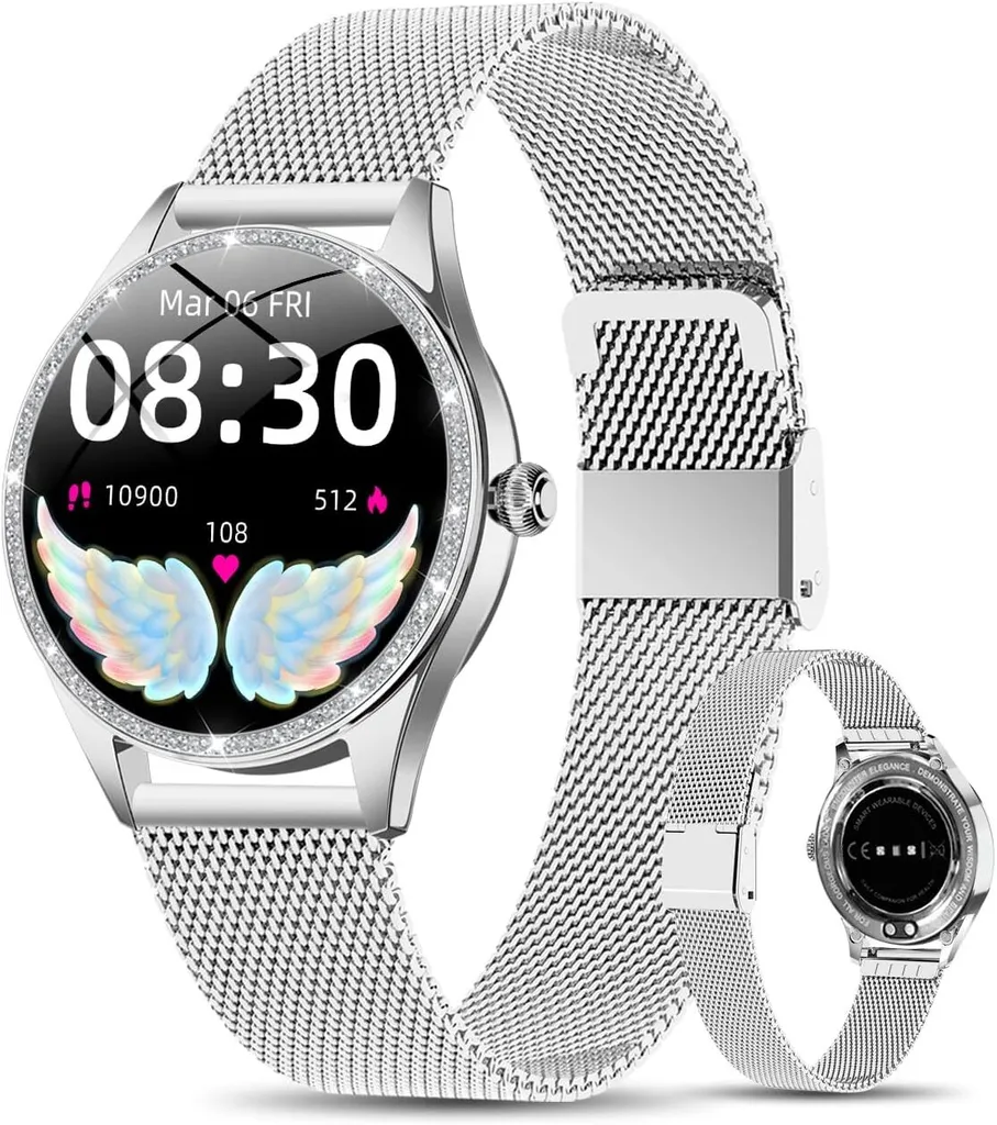 Regalo Ideale Smartwatch Donna Argento - Orologio Elegante con Salute - 1