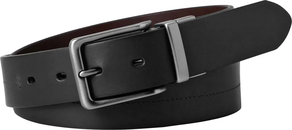 Fossil Brandon Cintura Reversibile W105 Pelle Nera e Marrone Uomo