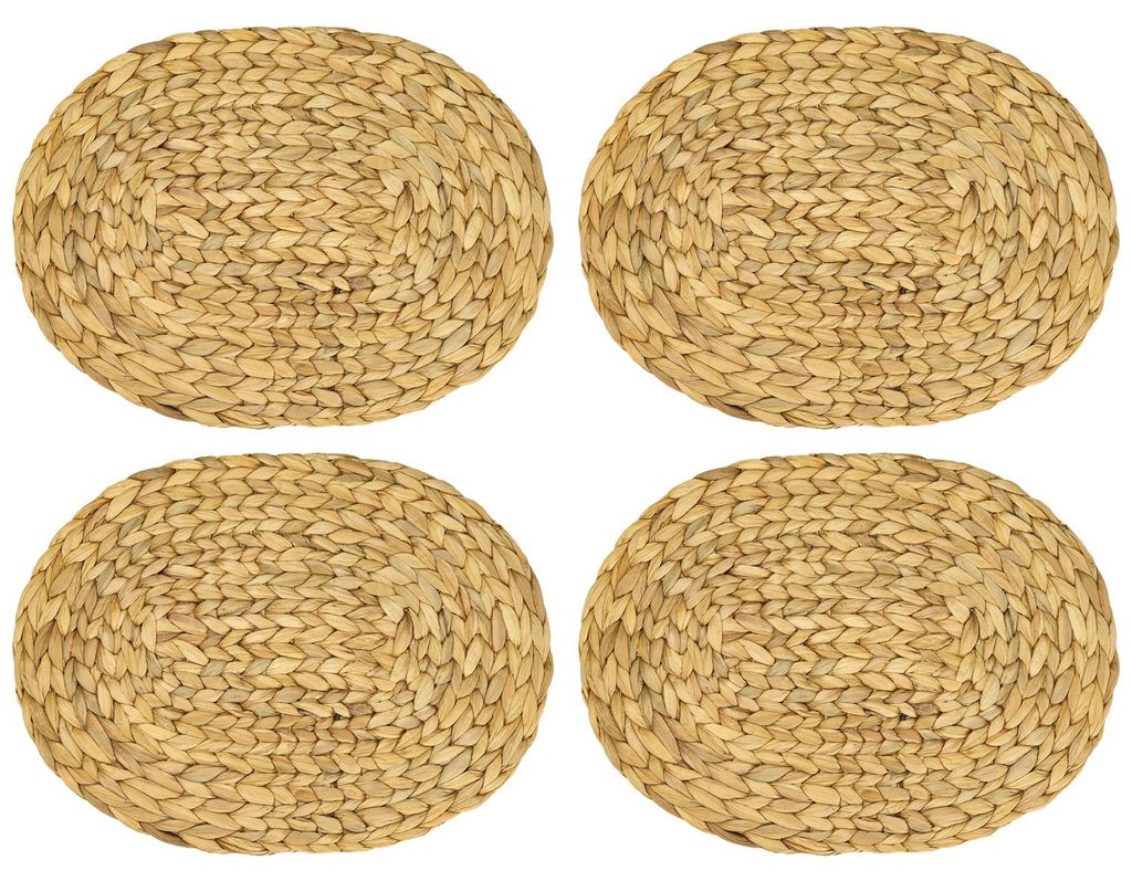 HMF Tischset oval geflochten aus Wasserhyazinthe, Platzset Produktbild 