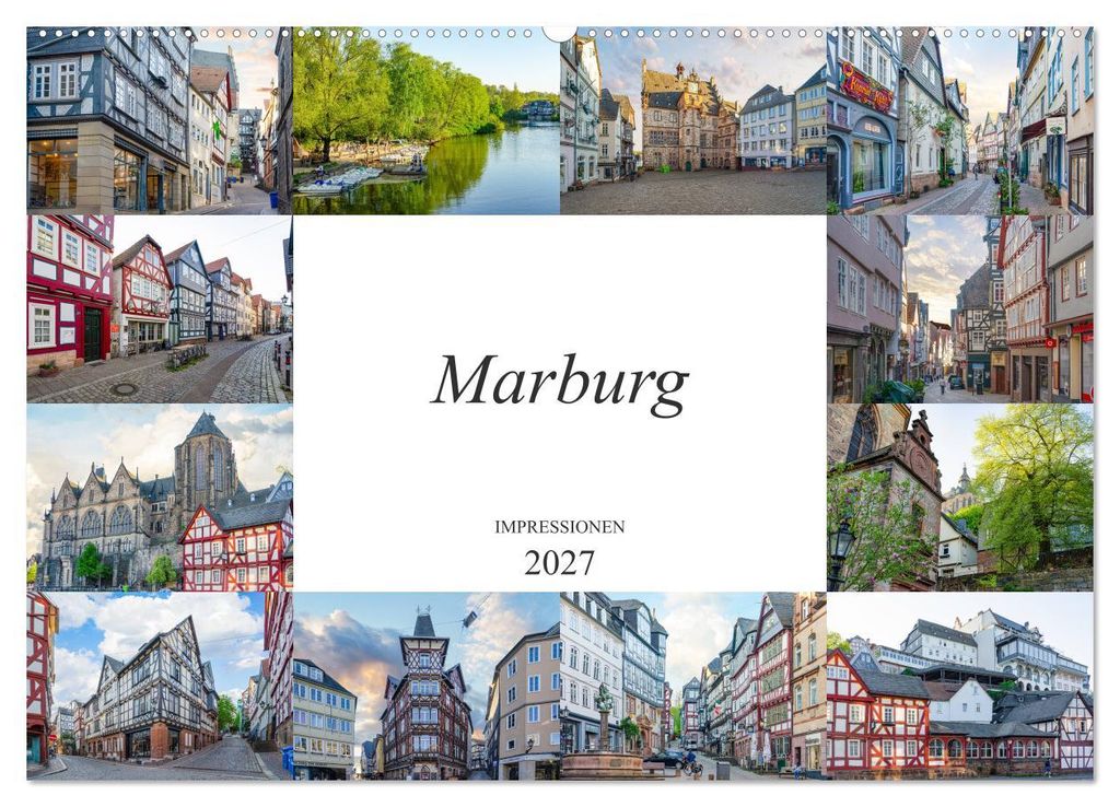 Marburg Impressionen (Wandkalender 2027 DIN A2 quer), CALVENDO Monatskalender