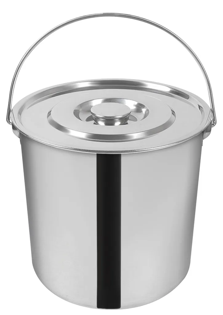 Pot à lait 18L en inox argenté pour mousseur professionnel et stockage