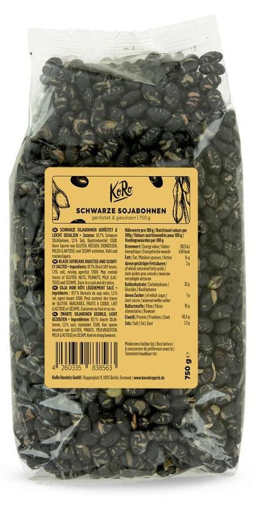 KoRo I Geröstete und gesalzene schwarze Sojabohnen 750 g Produktbild 