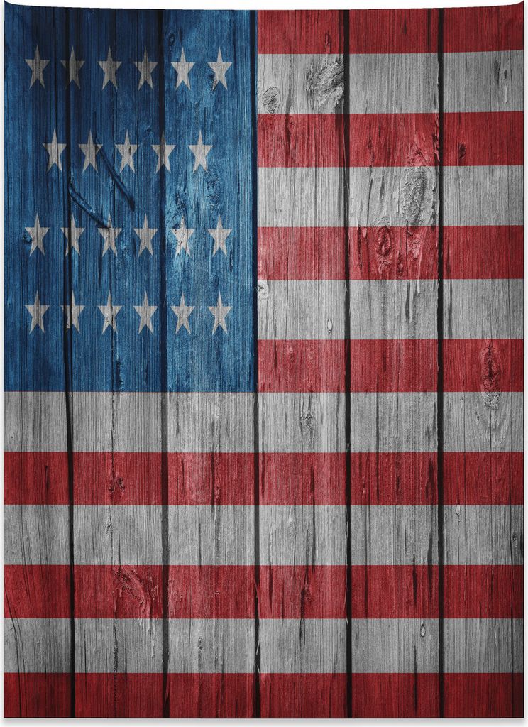 Abakuhaus Retro Wandteppich, Abgenutzte Art-amerikanische Flagge aus Weiches Mikrofaser Stoff Kein Verblassen Klare Farben Waschbar, 110 x 150 cm, ...