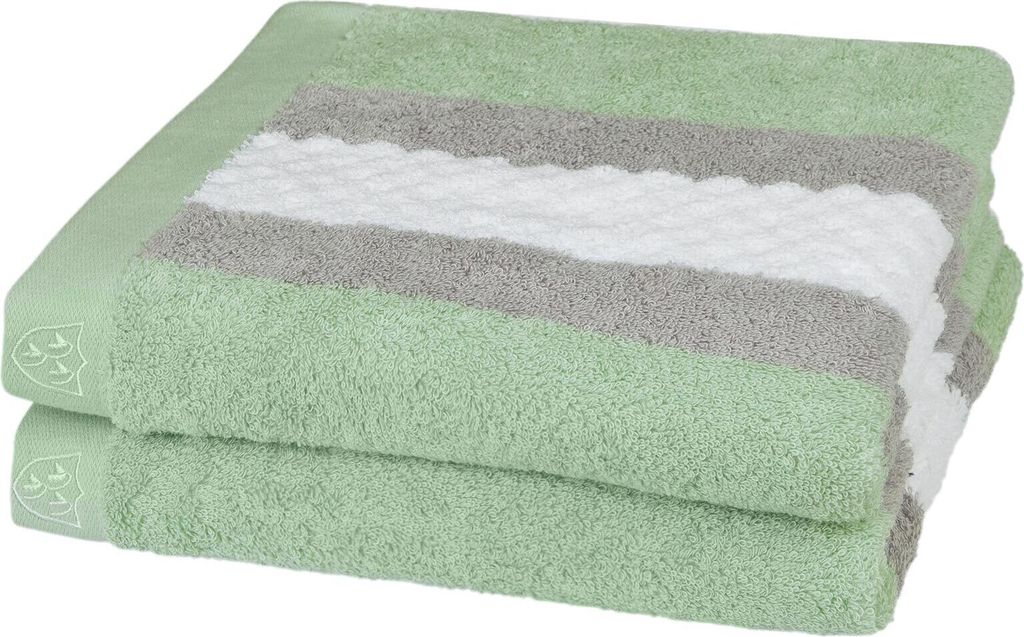Ross Walk-Frottier Handtücher Harmony Streifenfond Handtuch 50x100 cm salbei