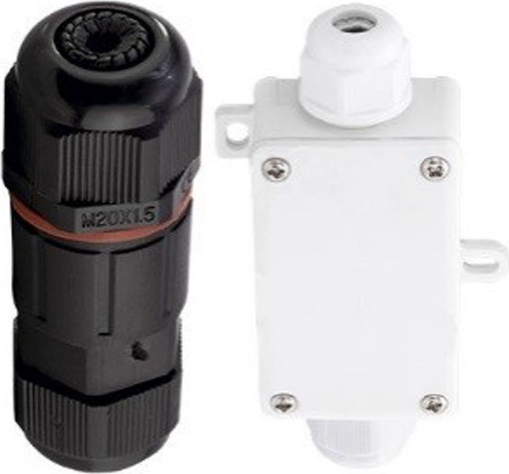 REV Kabel-Verbinder-Set Mirano 3-Polig Anschlussbox IP44 Rundverbinder IP65