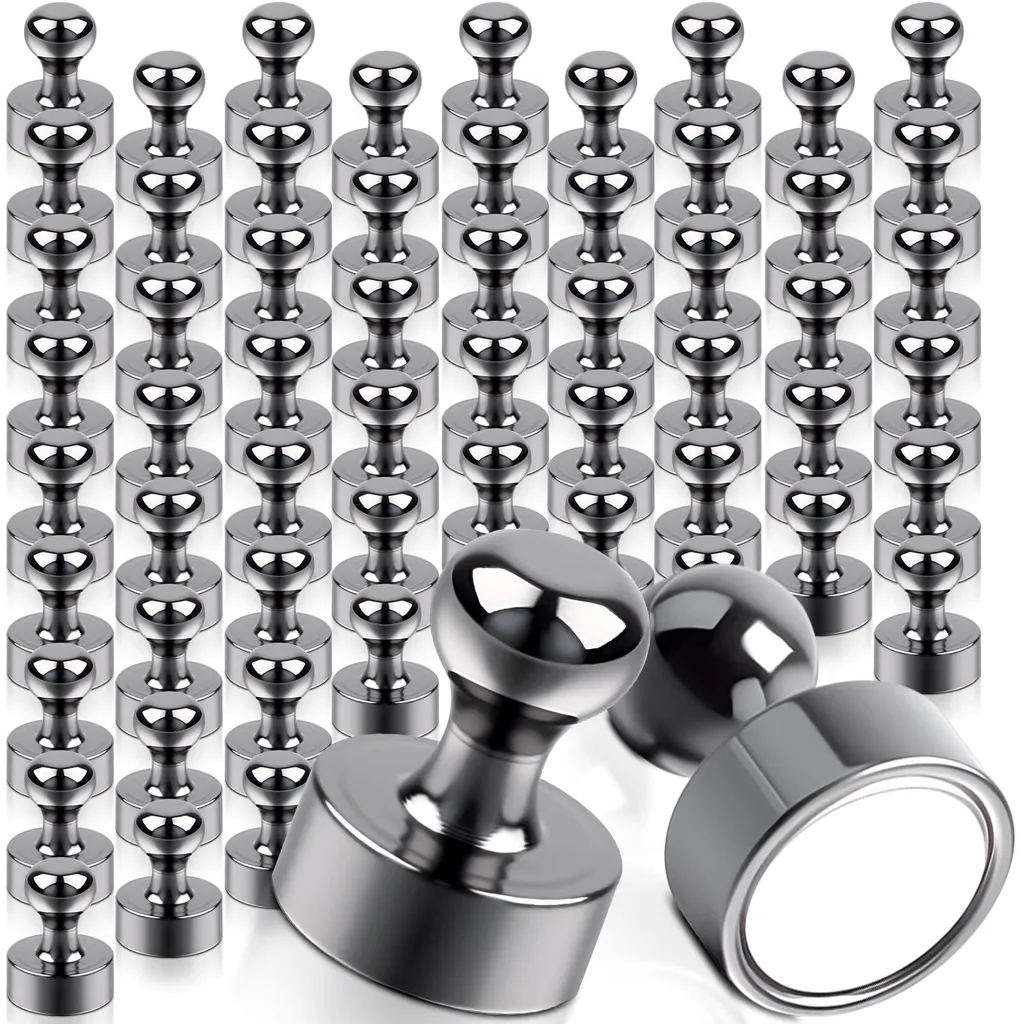 Aimants Néodyme Ultra-Puissants Noirs 12x16 mm pour Tableaux Blancs x60