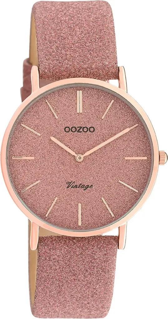 Oozoo orologio da polso in pelle rosa C20201 Serie Vintage orologio analogico al quarzo da donna UOC20201