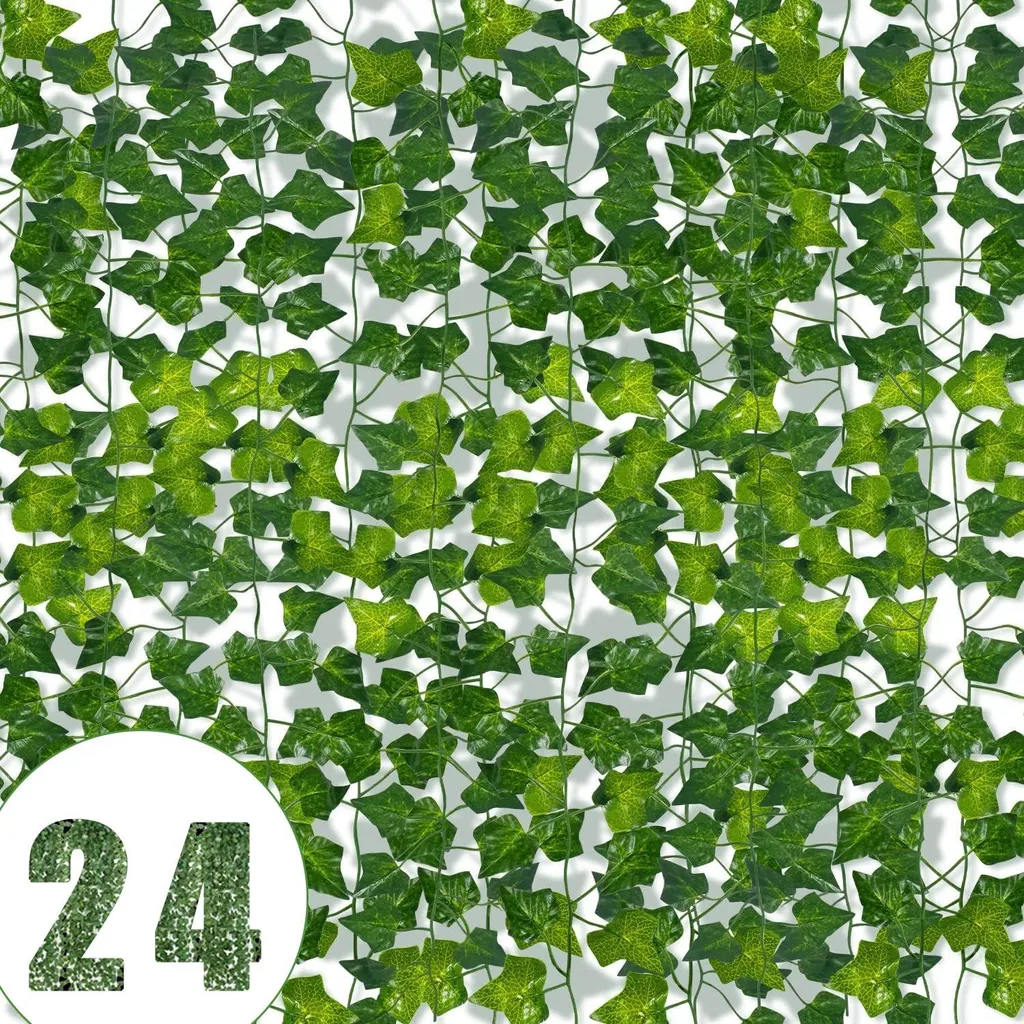 Guirlande de lierre artificiel 77m (24 éléments) pour déco murale