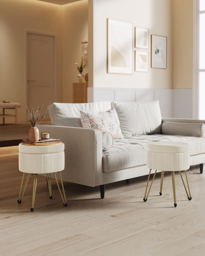 SONGMICS Sitzhocker, Hocker mit Stauraum, Samt Produktbild 