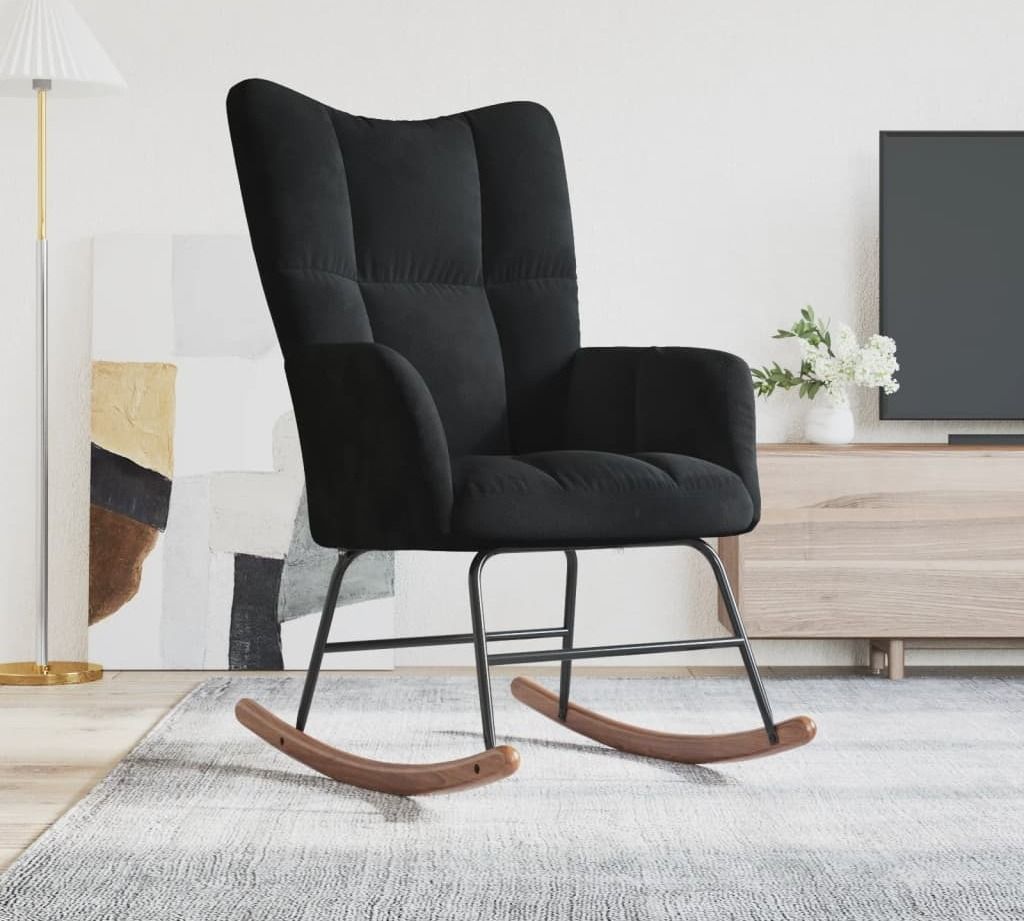 "2026 Promotion" Schaukelstuhl Schwarz Samt - Schaukelstühle CC13991