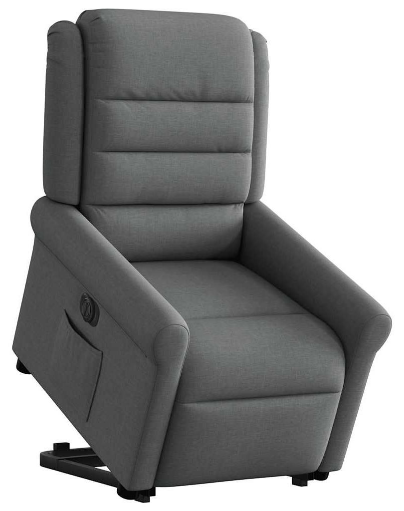 vidaXL Relaxsessel mit Aufstehhilfe Elektrisch Dunkelgrau Stoff