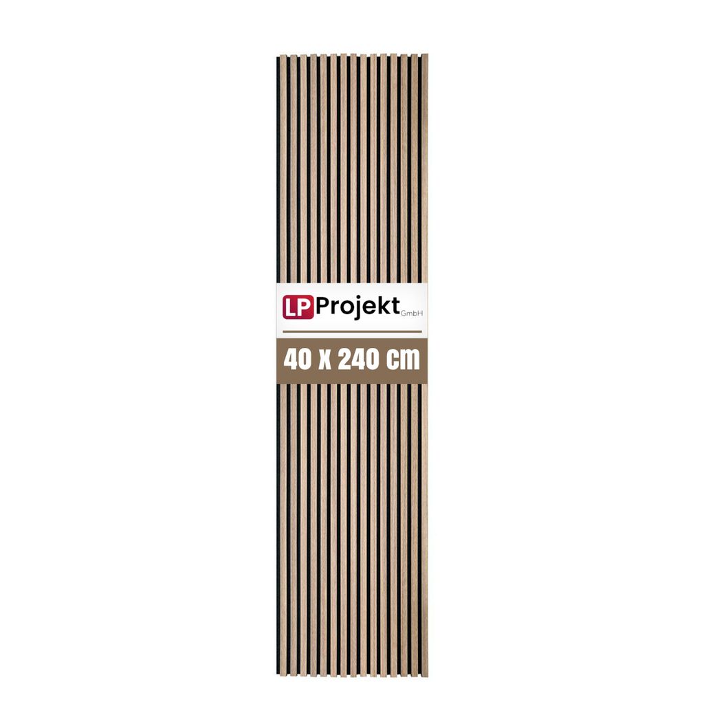 LP Projekt Holzwandpaneel 240x40cm | Modernes 3D Produktbild 