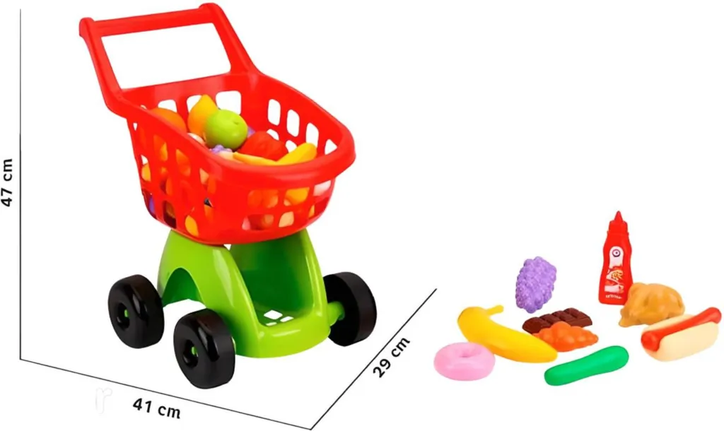 Chariot de supermarché ergonomique avec tapis brosse de propreté bas - 4