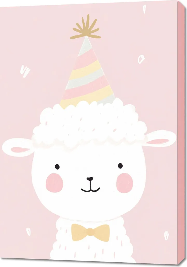 Quadro 70x100 cm Agnello per Cameretta: Arte per Bambini e Bambine