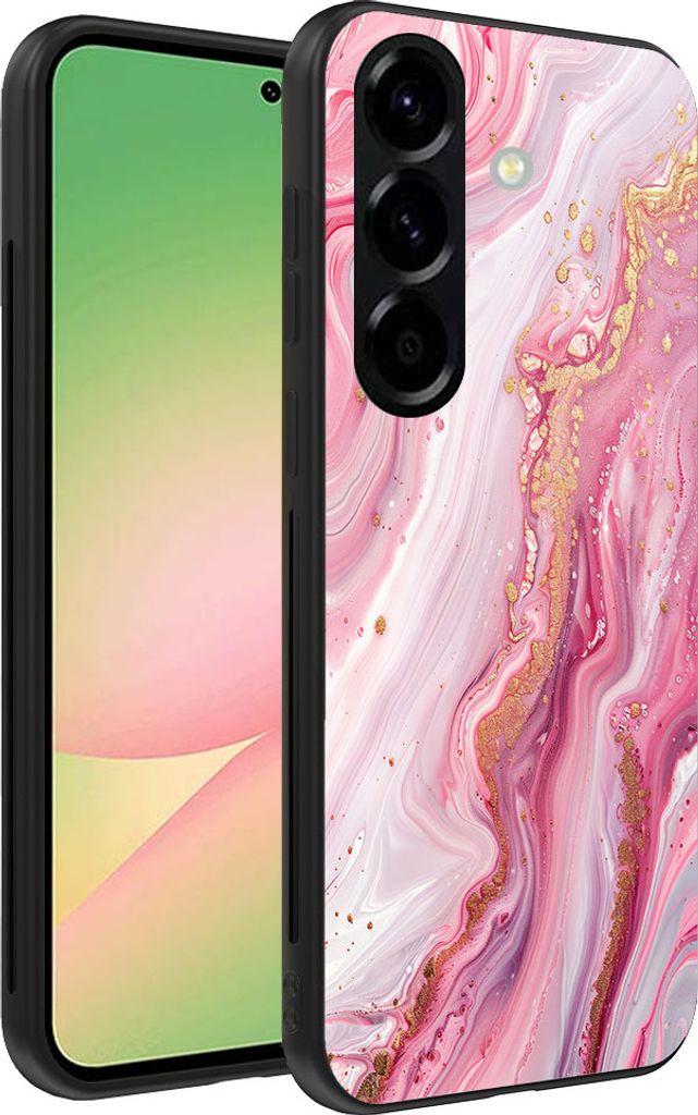 Smartphonica Telefon Fall geeignet für Samsung Galaxy A56 mit Marmor-Druck - TPU zurück Abdeckung Fall Marmor-Design - Pink