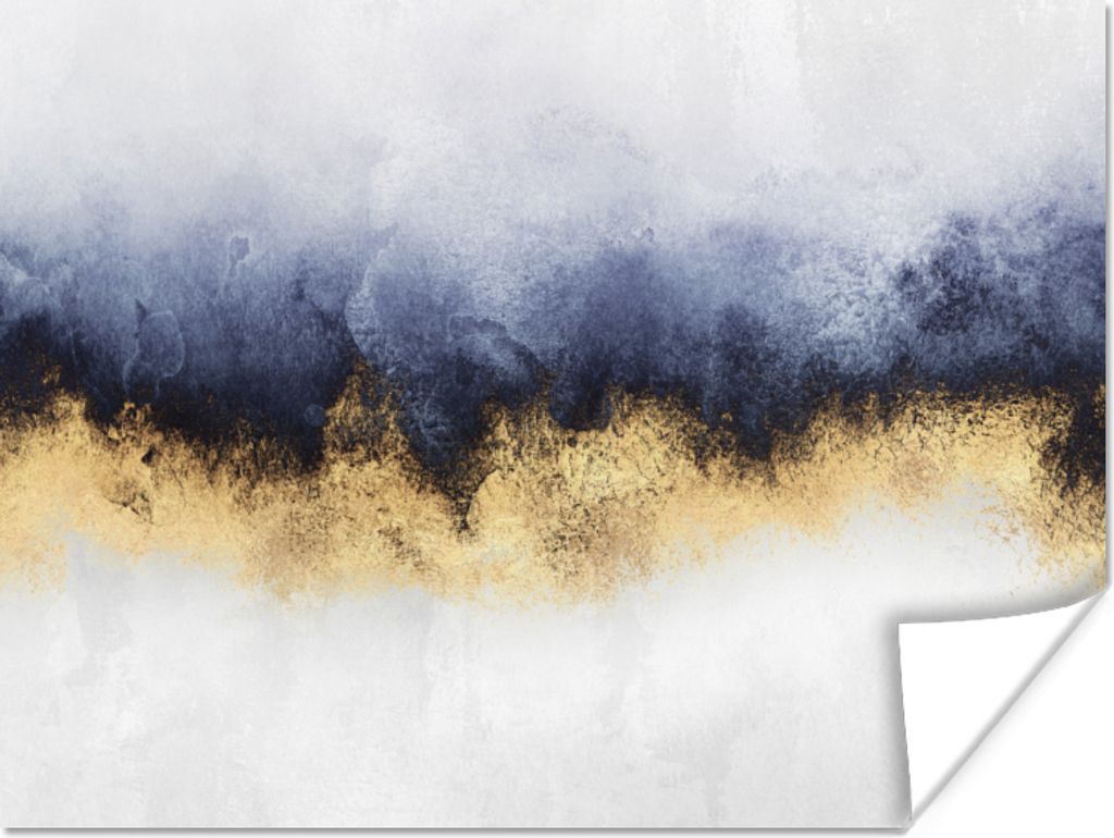 MuchoWow Poster Abstrakt - Gold - Luxus 80x60 cm - Kunst für zu Hause