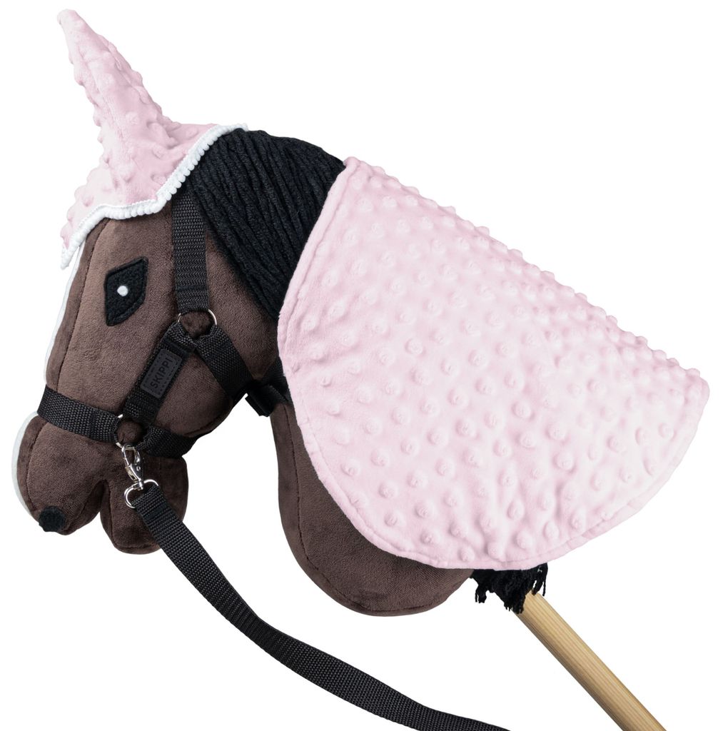 Skippi-Decke und Fliegenhaube für Steckenpferd – rosa – Produktbild 