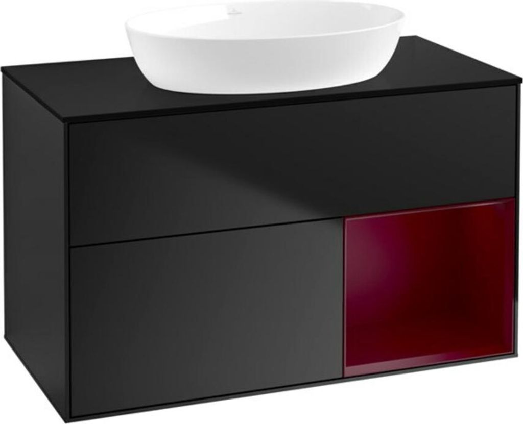 V&B Waschtischunterschrank Wandbeleuchtung Finion 100, Pl bla m, Reg Peo m Lac, bla m Lac