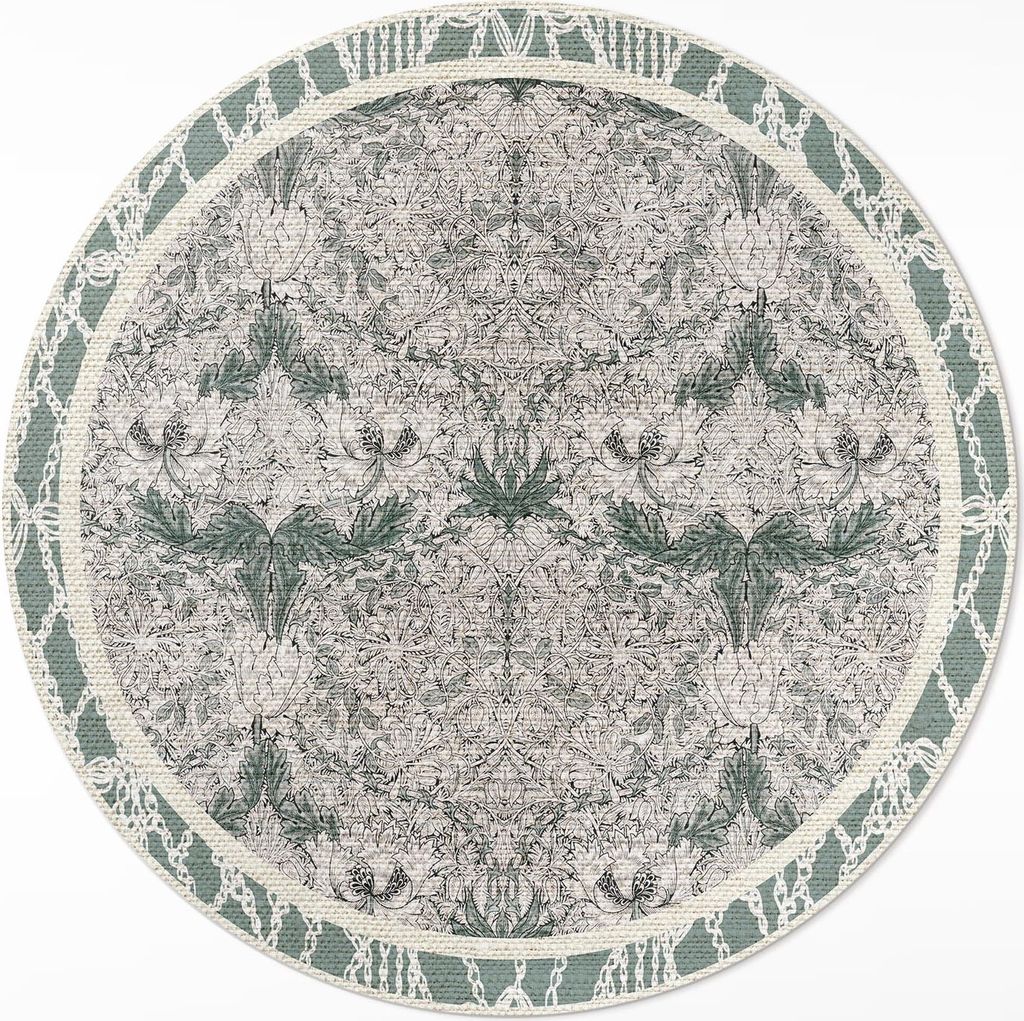 Geißblattblüte von William Morris– Vinylteppich – Indoor Teppich – Flur – Pflegeleicht – Runder Teppich – PVC Teppich – Outdoor Tep...