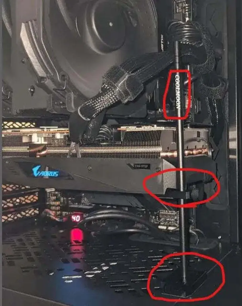 Staffa GPU COOLMOON CM-VT192 Argento | Alluminio CNC per Gaming PC