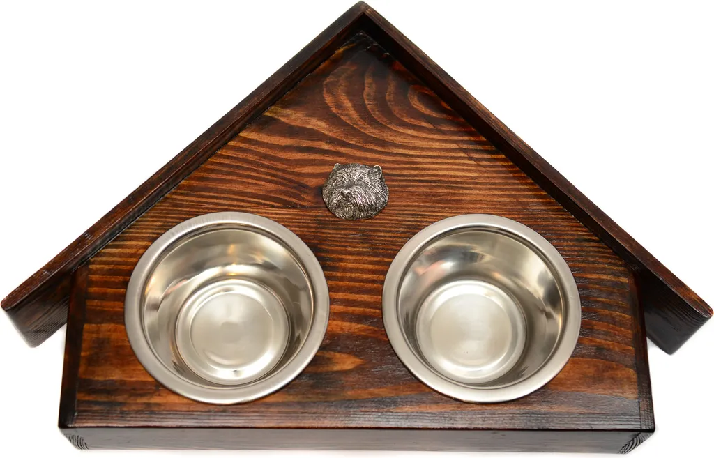 Support en bois ergonomique Westie : fini les gamelles qui glissent !