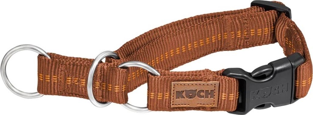 Koch PREMIUM Zugstopp-Halsband gepolstert M 25 mm breit, Halsumfang 35 - 45 cm, Kupfer mit Kennfäden